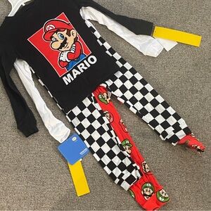 Nintendo Super Mario Brothers 2 Pair Pajama Set Size 5T New Luigi